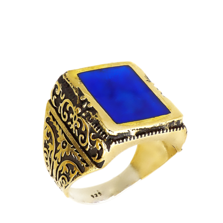 Δαχτυλίδι από ασήμι 925° με Μπλε σμάλτο 