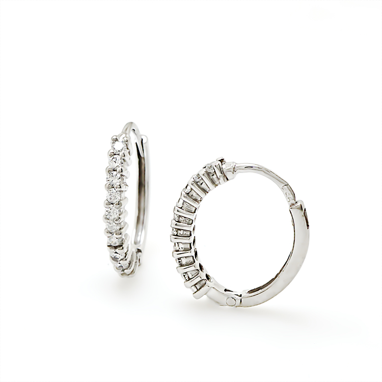 Οβάλ Κρίκοι από Λευκόχρυσο 14 Καρατίων και Ζιργκόν