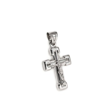 Λευκόχρυσος Σταυρός 14 Καρατίων με τον Εσταυρωμένο