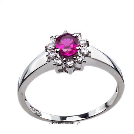  Δαχτυλίδι ροζέτα από Ασήμι με ζιργκόν