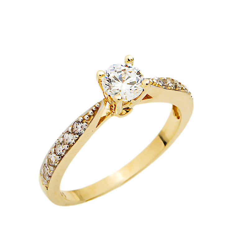 Μονόπετρο Δαχτυλίδι από Χρυσό 14 Καρατίων με  Ζιργκόν