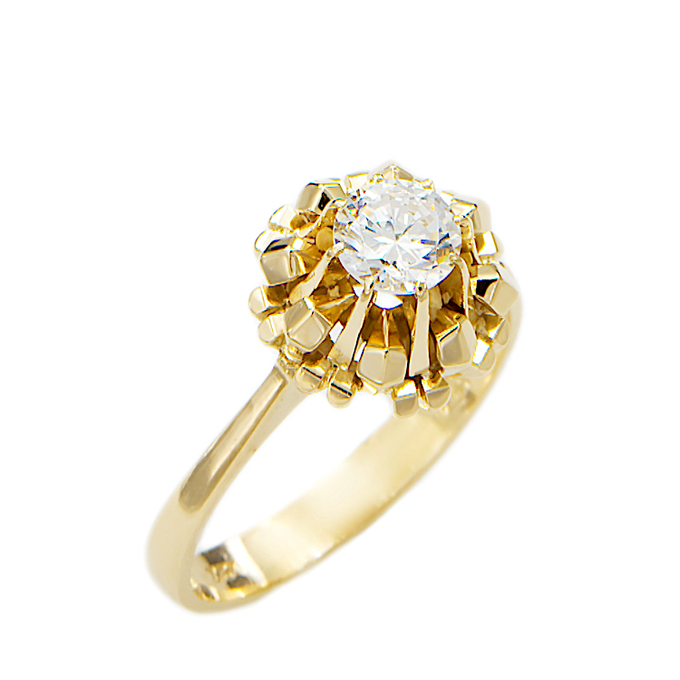 Μονόπετρο δαχτυλίδι από  χρυσό 18 καρατίων με ζιργκόν