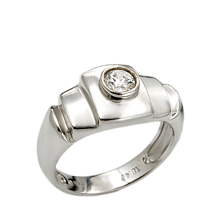 Μονόπετρο από Λευκόχρυσο 18 Καρατίων και Ζιργκόν