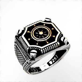 Δαχτυλίδι από ασήμι 925° με ναυτίκο Τιμόνι