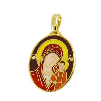 Μενταγιόν φυλαχτό με την Παναγία από χρυσό 9 καρατίων