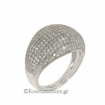 Δαχτυλίδι από ασήμι 925º με  ζιργκόν