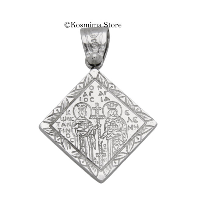 Παναγία από λευκό και κίτρινο χρυσό 14 καρατίων