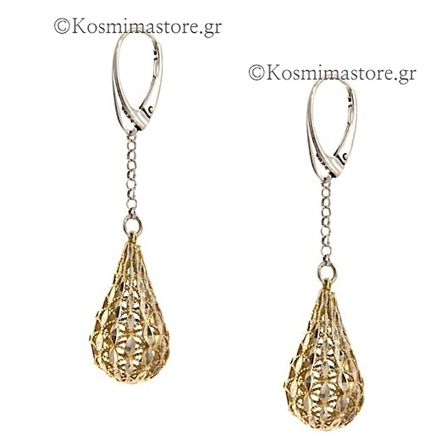  Ασημένια Σκουλαρίκια 925º χρυσωμένα