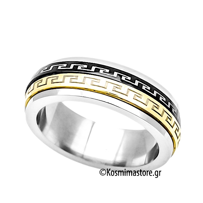 Δαχτυλίδι από Ατσάλι 316 με Μαίανδρο