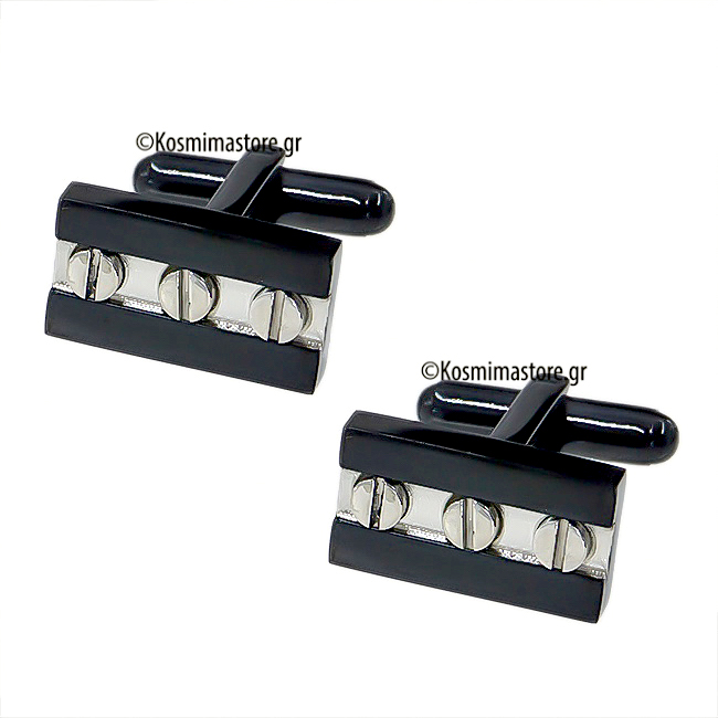 Ατσάλινα Μανικετόκουμπα με μαύρη επιμετάλλωση