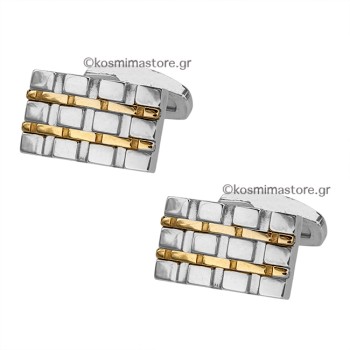 Ατσάλινα Μανικετόκουμπα με επιχρύσωμα
