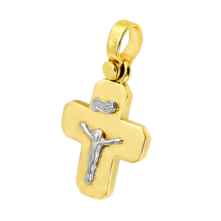 Μασίφ Σταυρός με τον Εσταυρωμένο από Χρυσό 14 Καράτια
