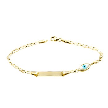 Unisex Ταυτότητα με ματάκι φτιαγμένη από Χρυσό 9 καρατίων 