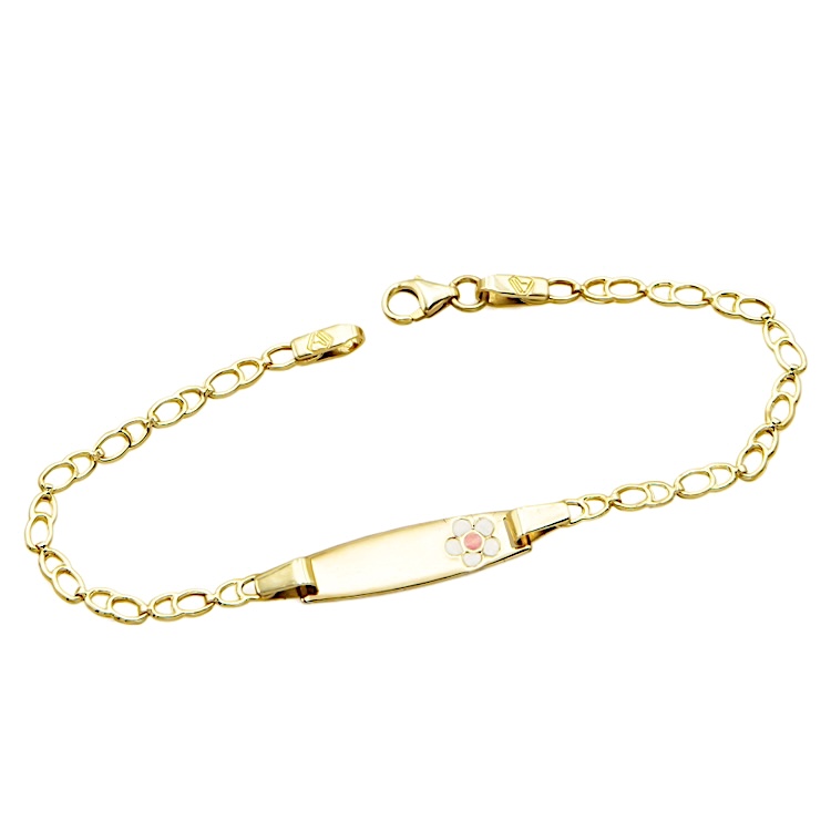 Ταυτότητα με λουλούδι από χρυσό 9 Καρατίων